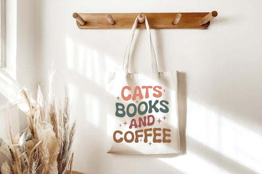 Cats Books And Coffee Tote Bag