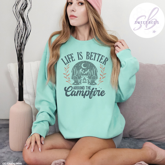 Life is Better around the Campfire Crewneck